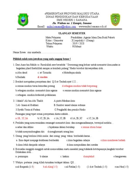 Contoh Soal Direction Smk