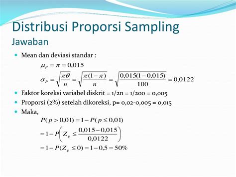 Contoh Soal Distribusi Sampling Proporsi