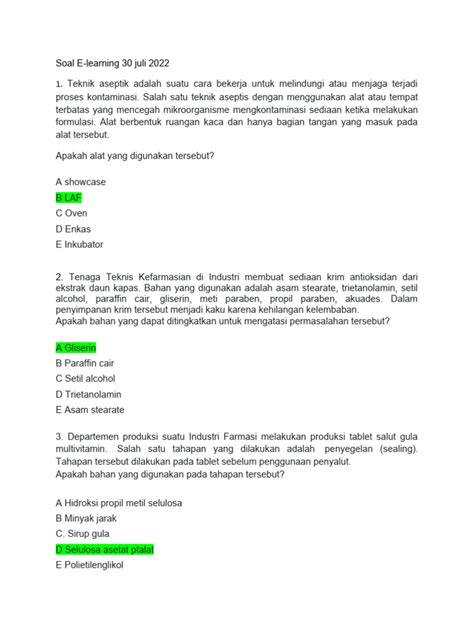 Contoh Soal E Learning