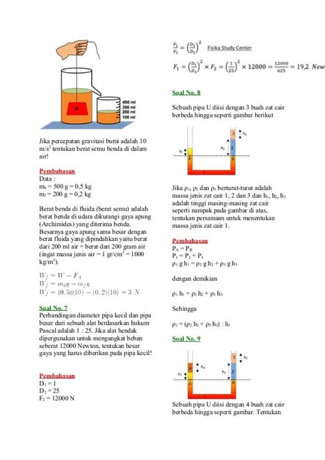Contoh Soal Essay Fluida Statis