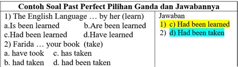 Contoh Soal Essay Past Perfect Tense