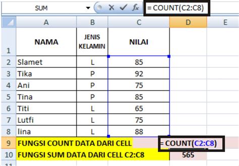 Contoh Soal Excel Count