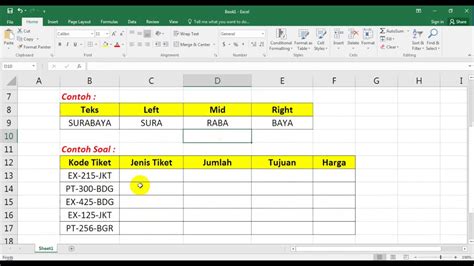 Contoh Soal Excel Mid Left Right