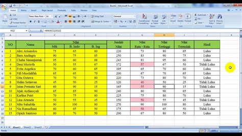 Contoh Soal Excel Min Max