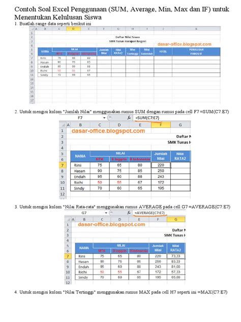 Contoh Soal Excel Pdf