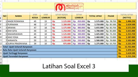 Contoh Soal Excel Untuk Smk