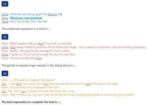 Contoh Soal Expressing Anger