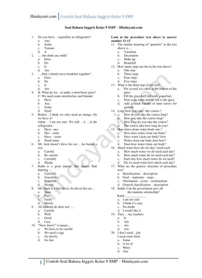 Contoh Soal Fill In The Blank