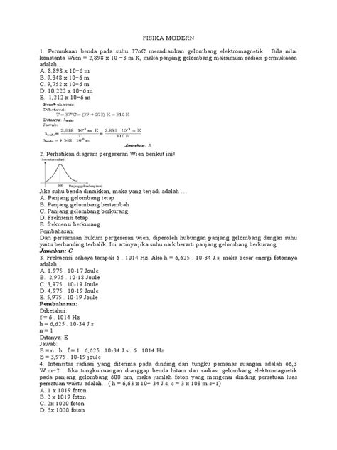 Contoh Soal Fisika Modern