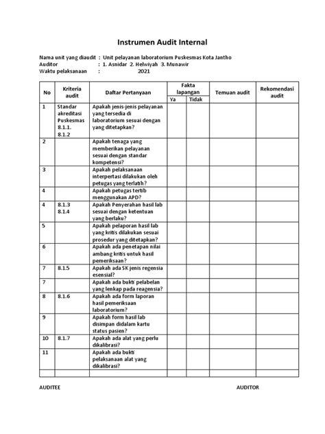 Contoh Soal Internal Audit