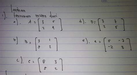 Contoh Soal Invers Matriks 2×2