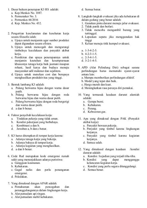 Contoh Soal K3