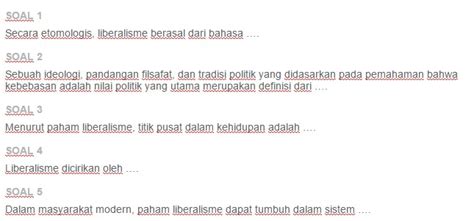 Contoh Soal Liberalisme
