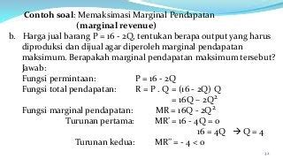 Contoh Soal Marginal Revenue