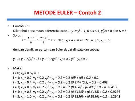 Contoh Soal Metode Euler