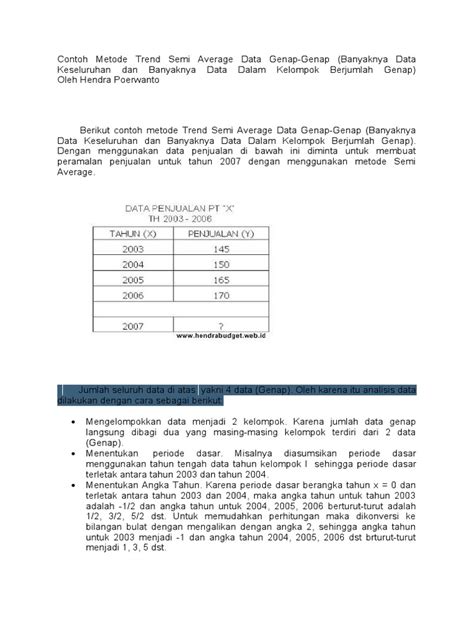 Contoh Soal Metode Semi Average Data Genap