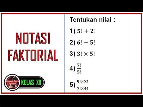 Contoh Soal Notasi Faktorial