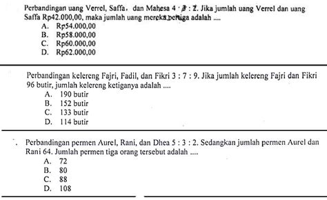 Contoh Soal Perbandingan