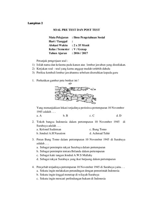 Contoh Soal Pre Test Sd