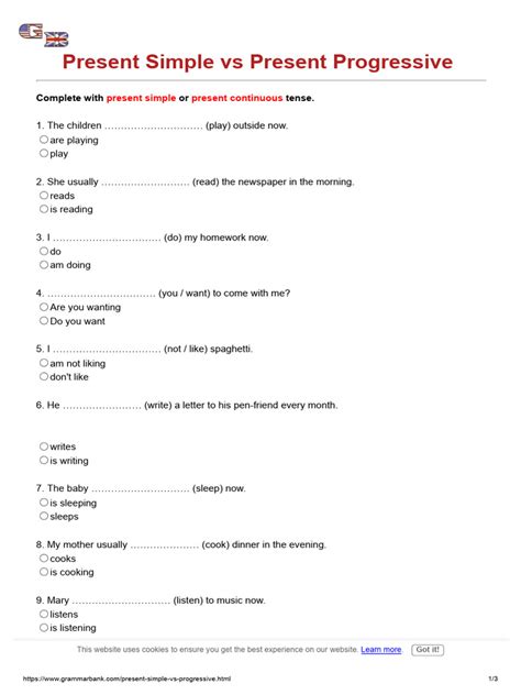 Contoh Soal Present Progressive