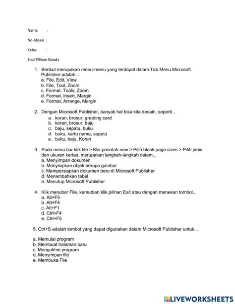 Contoh Soal Publisher