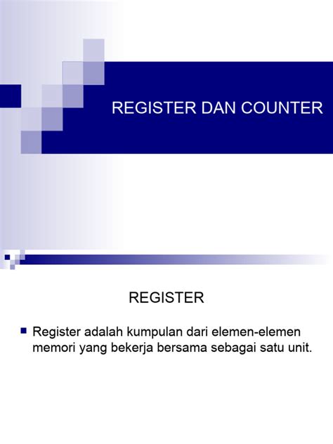 Contoh Soal Register Dan Counter