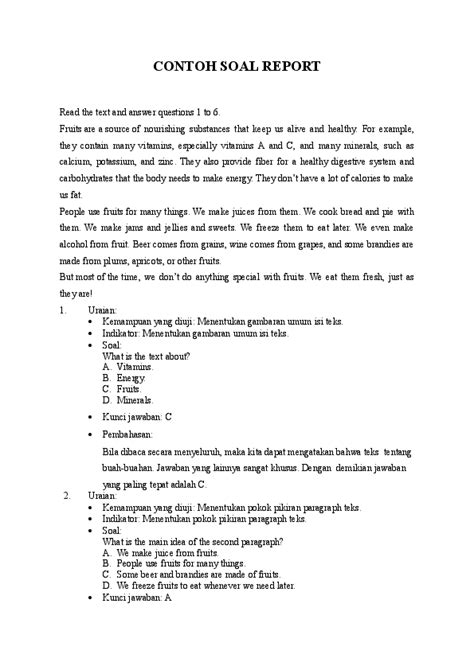 Contoh Soal Report Text Smp