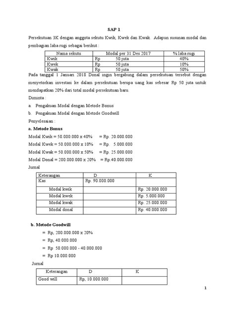 Contoh Soal Sap 1