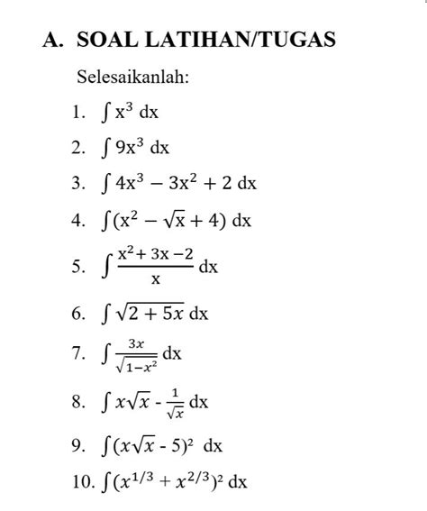 Contoh Soal Soal Integral