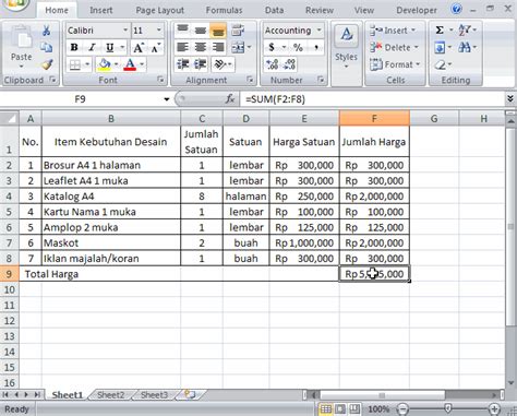 Contoh Soal Solver Excel