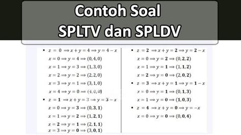 Contoh Soal Spltv