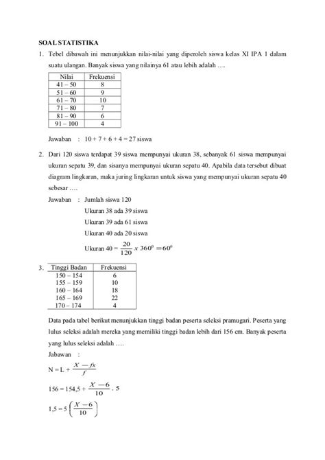Contoh Soal Statistika Pdf