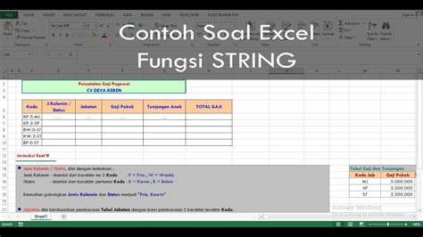 Contoh Soal String Excel