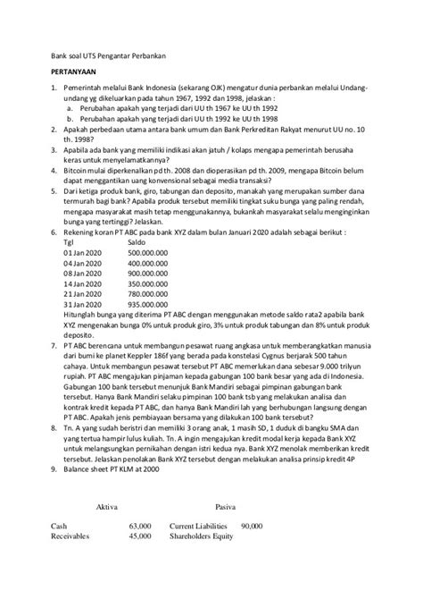 Contoh Soal Tap Ut Akuntansi