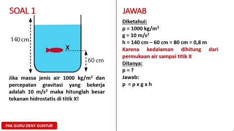 Contoh Soal Tekanan Hidrostatis