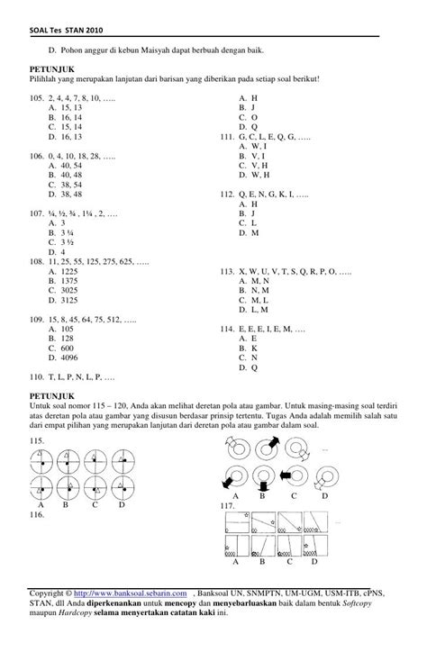 Contoh Soal Tes Pkn Stan