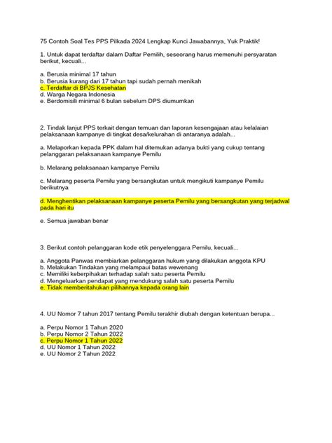 Contoh Soal Tes Pps Pdf