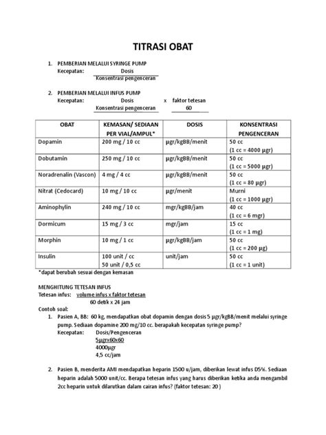 Contoh Soal Titrasi Obat