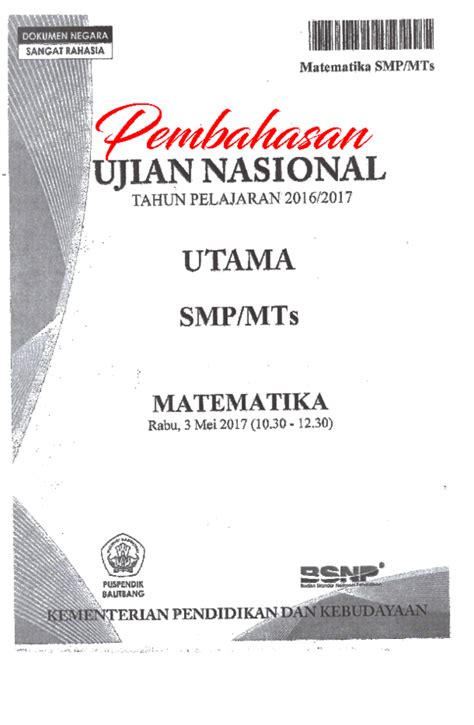 Contoh Soal Un Matematika 2017