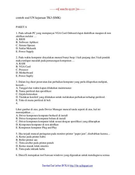 Contoh Soal Un Smk