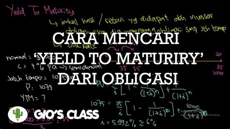 Contoh Soal Yield To Maturity