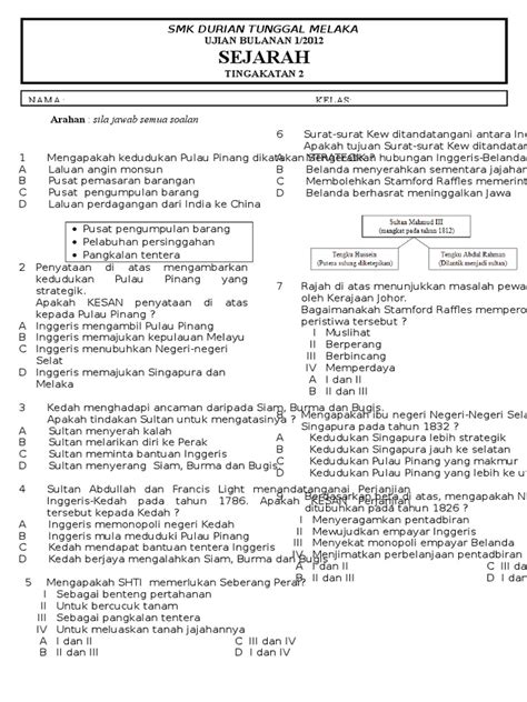 Contoh Soalan Kbat Sejarah Tingkatan 2