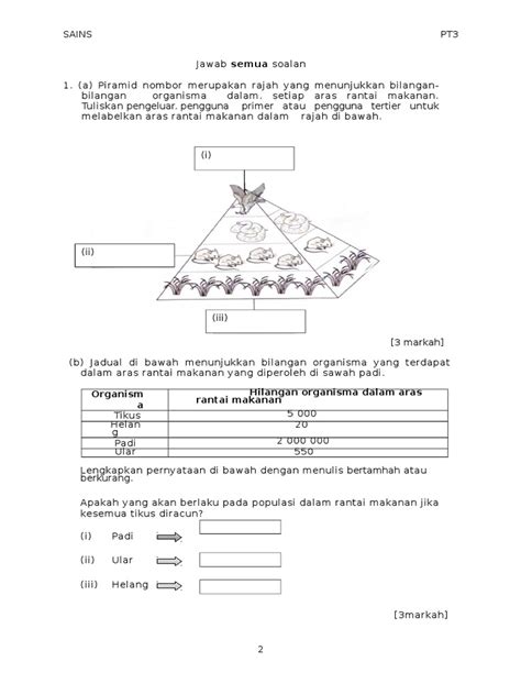 Contoh Soalan Sains Tingkatan 2
