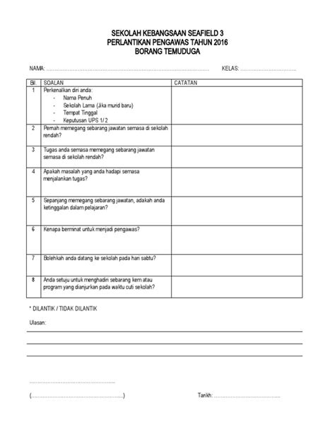 Contoh Soalan Temuduga Kv