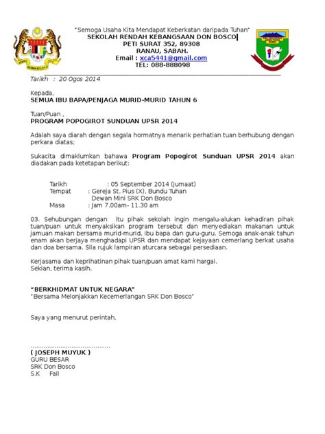 Contoh Surat Jemputan Ke Program