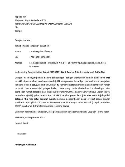 Contoh Surat Rasmi Pembatalan Notist