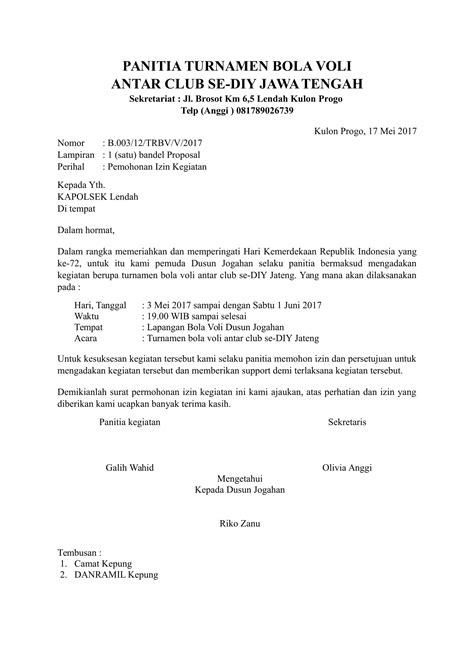 Contoh Surat    Resmi Ada Tembusan