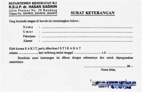 Contoh Surat Sakit Dokter