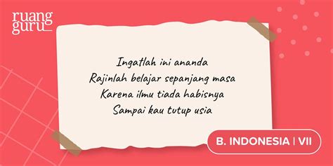 Contoh Syair Pendidikan dalam Bahasa Indonesia