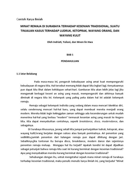 Contoh Teks Karya Ilmiah